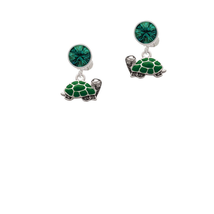 Turtle - Side Crystal Clip On Earrings Image 6