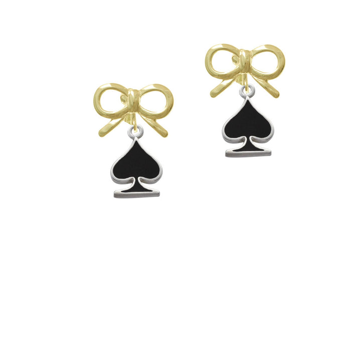 Card Suit - Spade Crystal Clip On Earrings Image 10