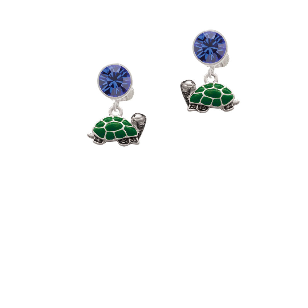 Turtle - Side Crystal Clip On Earrings Image 7