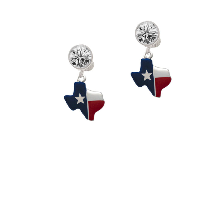 Red and Blue Texas Crystal Clip On Earrings Image 2