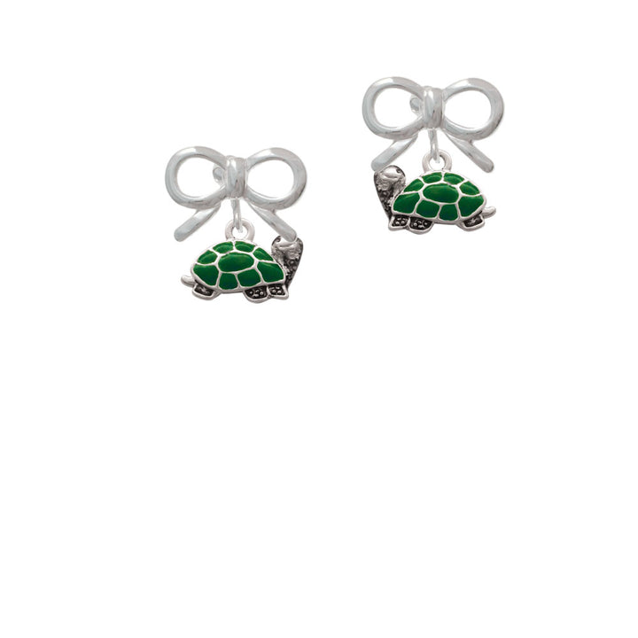 Turtle - Side Crystal Clip On Earrings Image 9