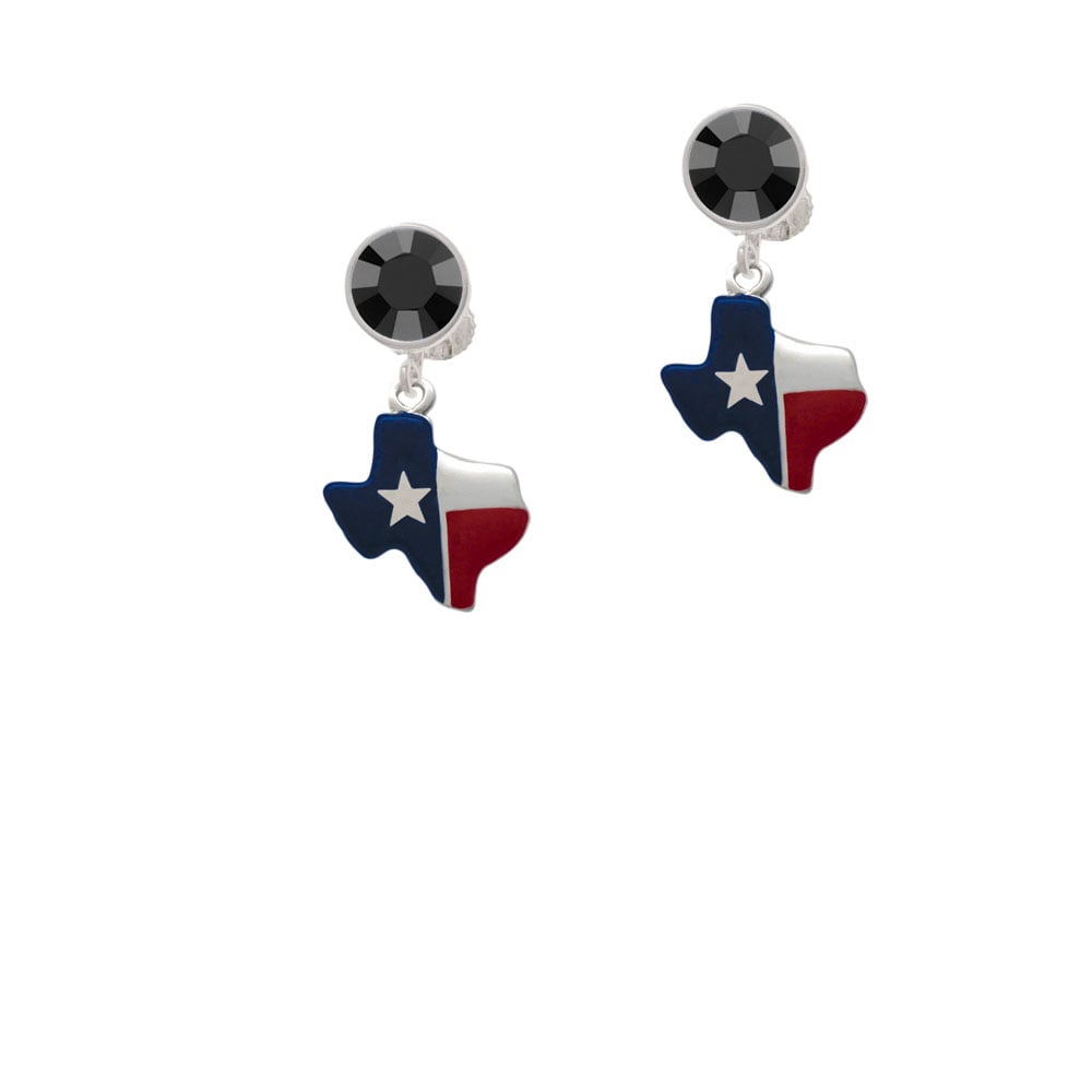 Red and Blue Texas Crystal Clip On Earrings Image 3