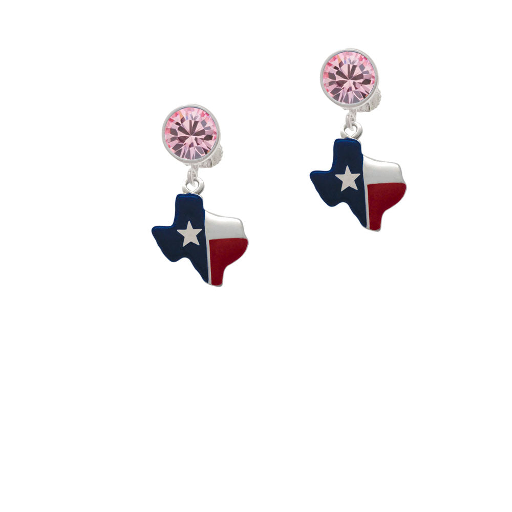 Red and Blue Texas Crystal Clip On Earrings Image 4