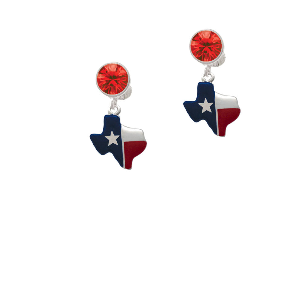 Red and Blue Texas Crystal Clip On Earrings Image 4