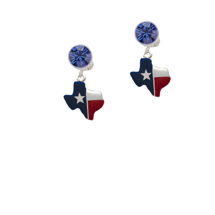 Red and Blue Texas Crystal Clip On Earrings Image 7