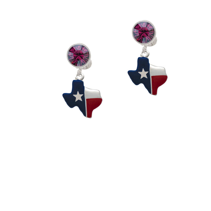 Red and Blue Texas Crystal Clip On Earrings Image 8