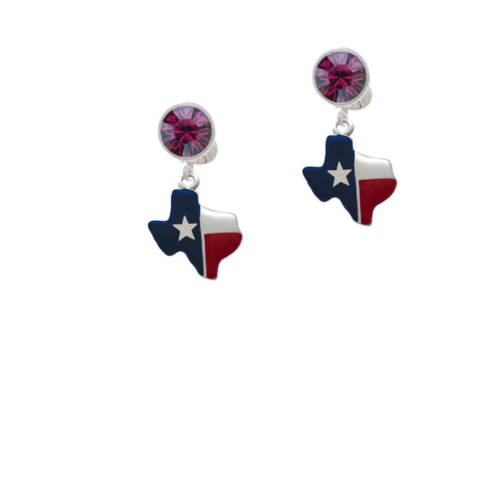 Red and Blue Texas Crystal Clip On Earrings Image 1