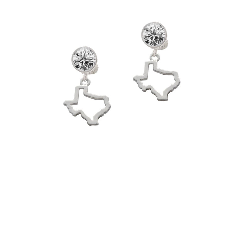 Texas Outline Crystal Clip On Earrings Image 1