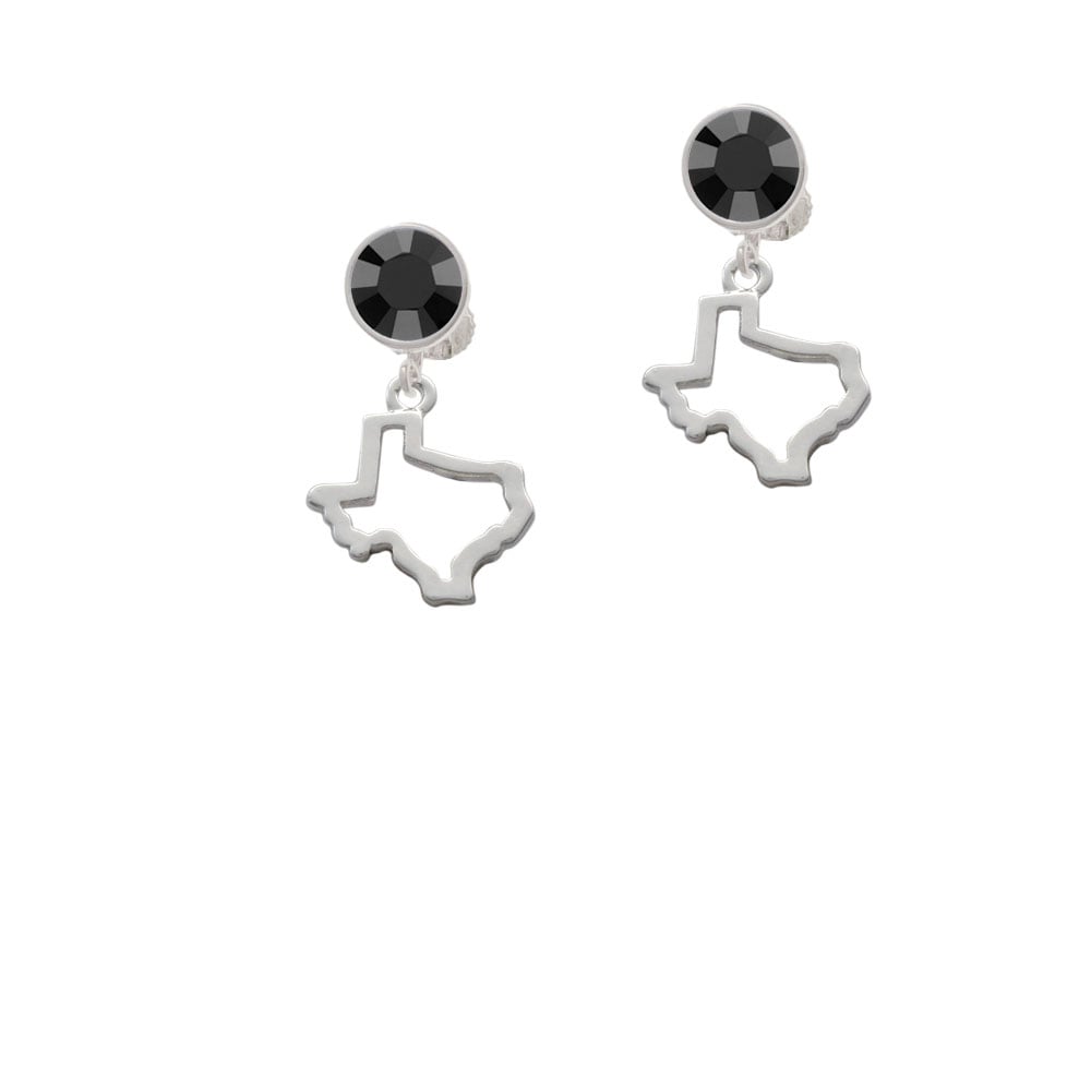 Texas Outline Crystal Clip On Earrings Image 3