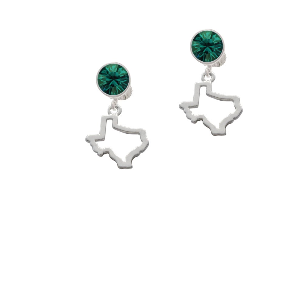 Texas Outline Crystal Clip On Earrings Image 6