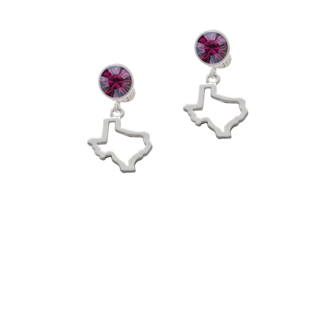 Texas Outline Crystal Clip On Earrings Image 8