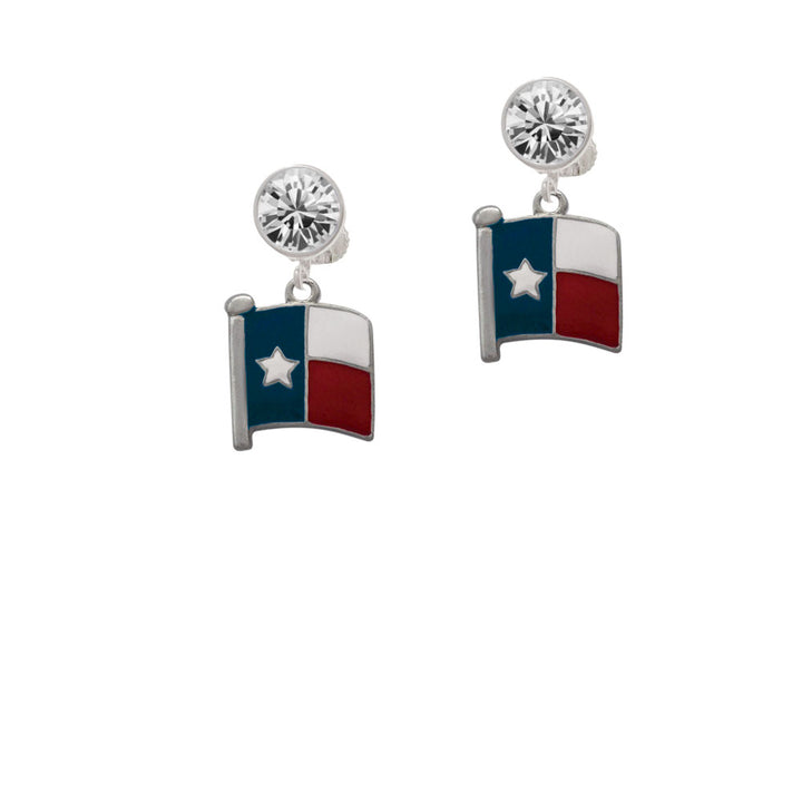 Texas Flag - Lone Star Crystal Clip On Earrings Image 2