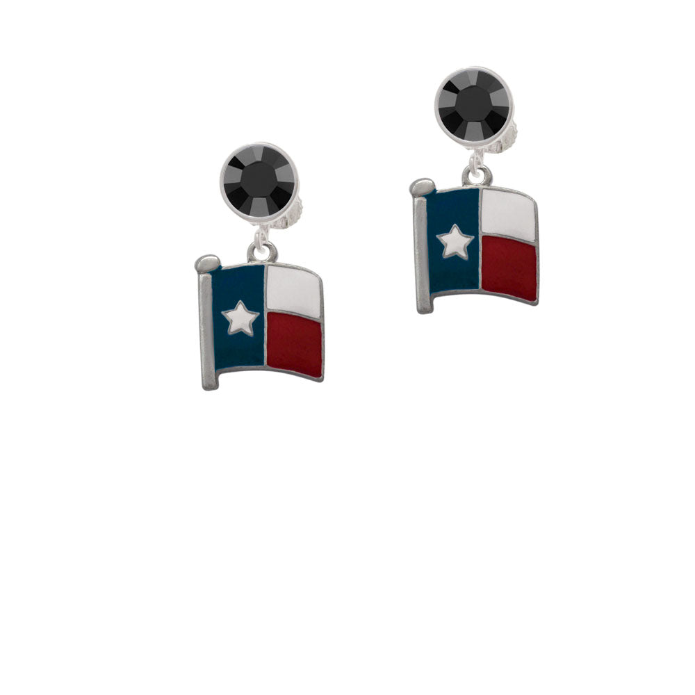 Texas Flag - Lone Star Crystal Clip On Earrings Image 3