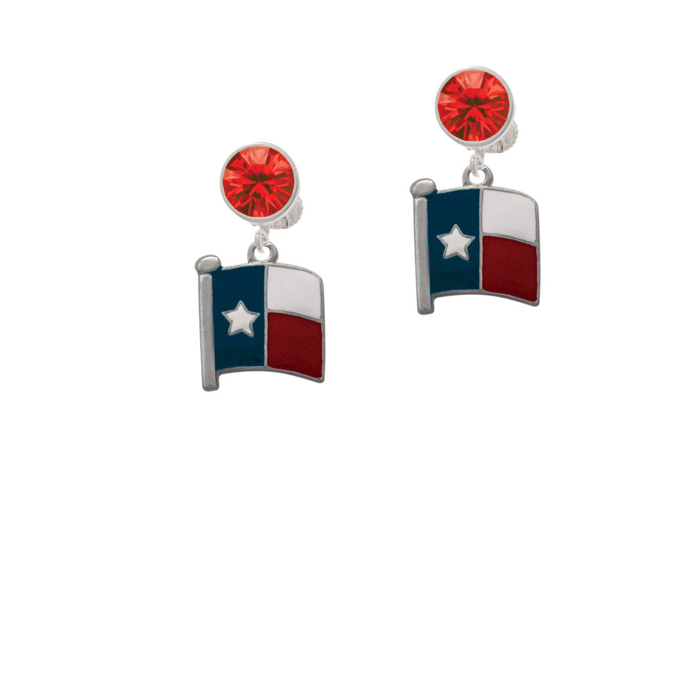 Texas Flag - Lone Star Crystal Clip On Earrings Image 4