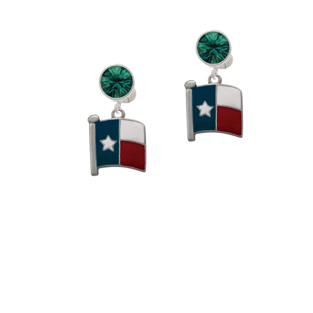 Texas Flag - Lone Star Crystal Clip On Earrings Image 6