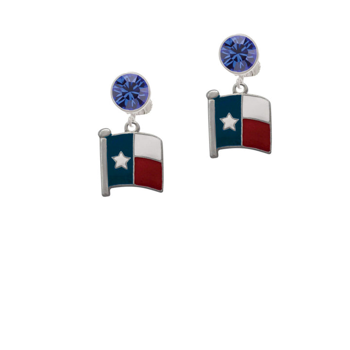 Texas Flag - Lone Star Crystal Clip On Earrings Image 7