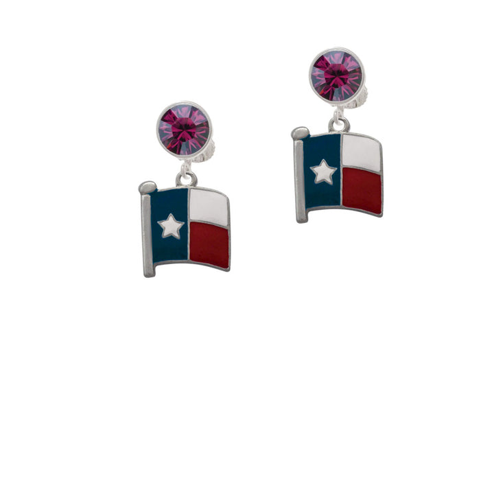 Texas Flag - Lone Star Crystal Clip On Earrings Image 8