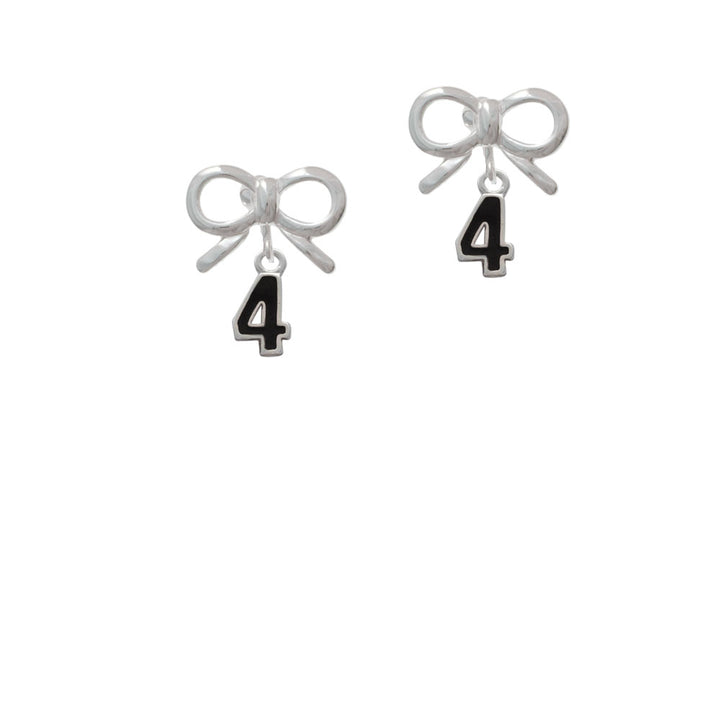 Black Number - 4 Crystal Clip On Earrings Image 9