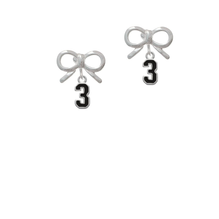 Black Number - 3 Crystal Clip On Earrings Image 9