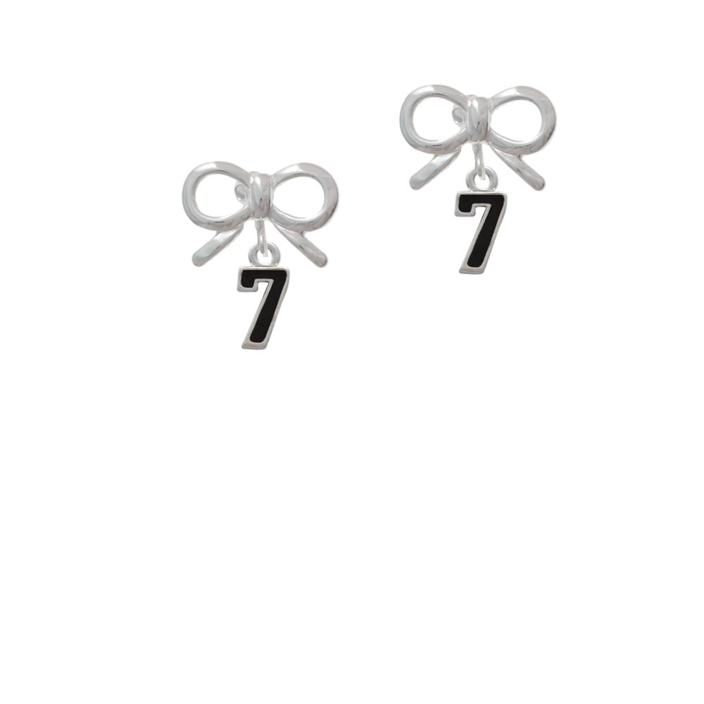 Black Number - 7 Crystal Clip On Earrings Image 9