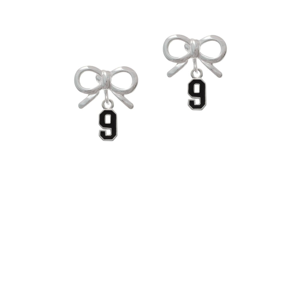 Black Number - 9 Crystal Clip On Earrings Image 9