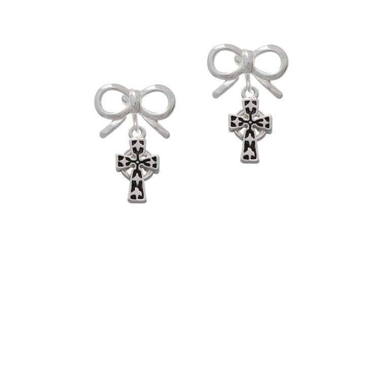 Antiqued Celtic Cross Crystal Clip On Earrings Image 9