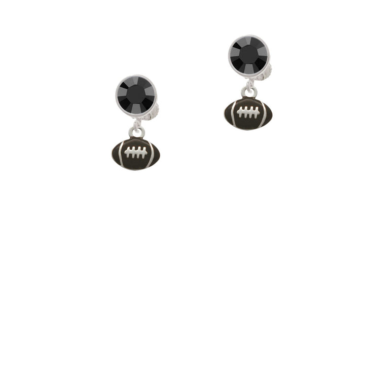 Mini Enamel Football Crystal Clip On Earrings Image 3