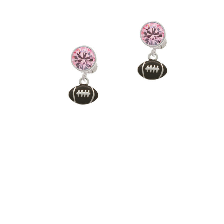 Mini Enamel Football Crystal Clip On Earrings Image 4