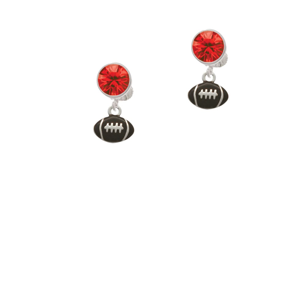 Mini Enamel Football Crystal Clip On Earrings Image 4