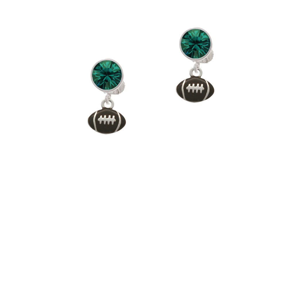 Mini Enamel Football Crystal Clip On Earrings Image 6