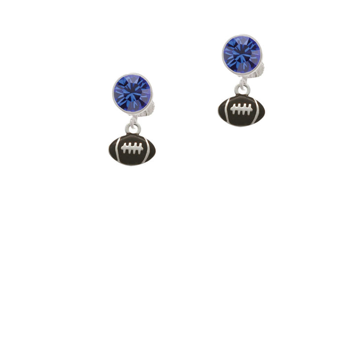 Mini Enamel Football Crystal Clip On Earrings Image 7