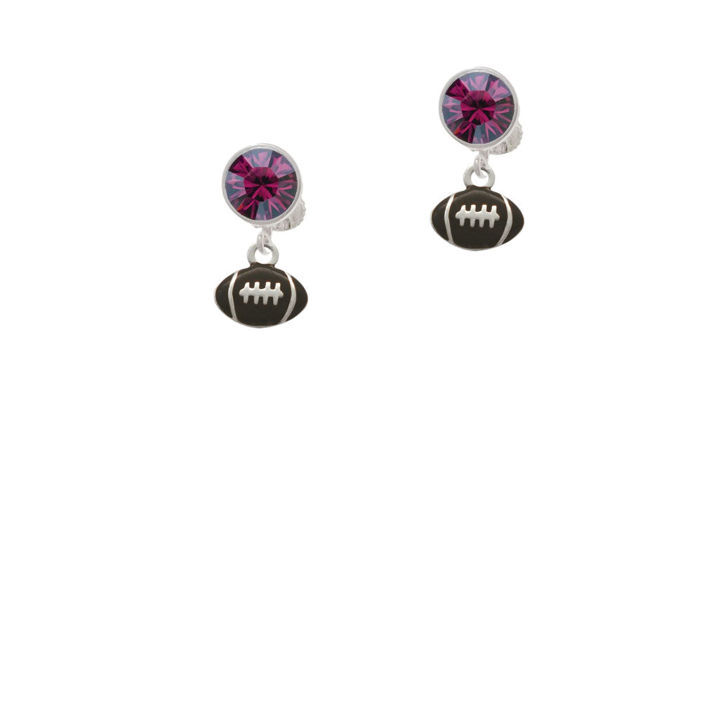 Mini Enamel Football Crystal Clip On Earrings Image 8