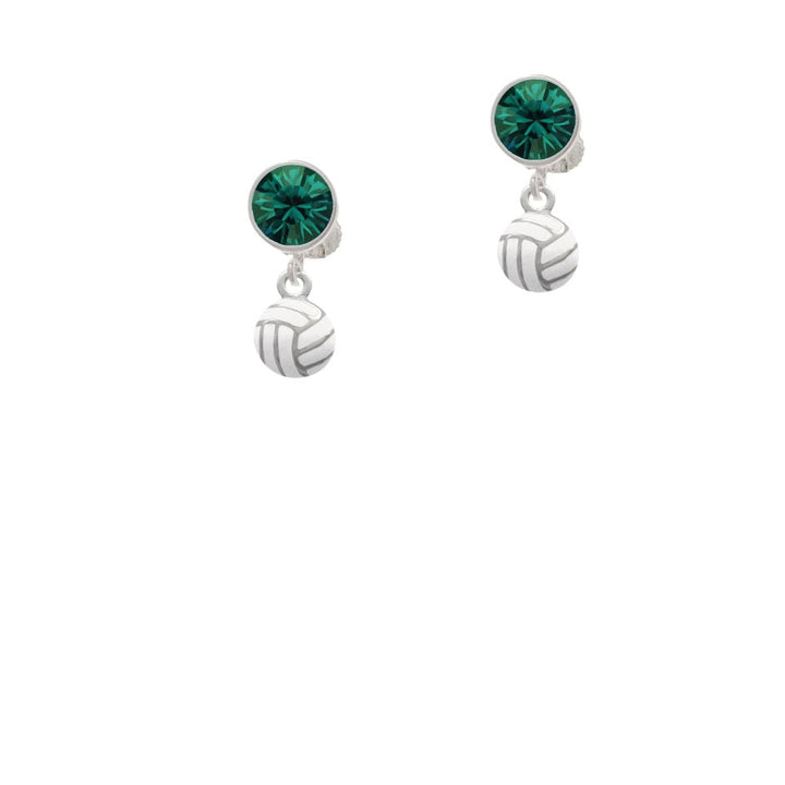 Mini Enamel Volleyball Crystal Clip On Earrings Image 6