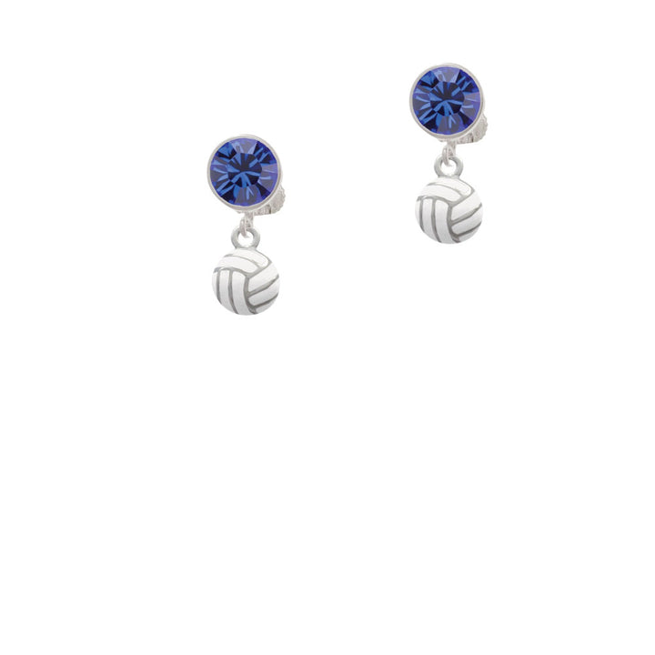 Mini Enamel Volleyball Crystal Clip On Earrings Image 7