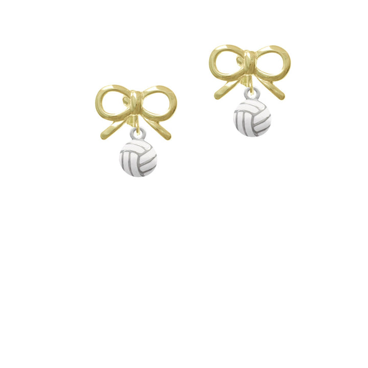 Mini Enamel Volleyball Crystal Clip On Earrings Image 10