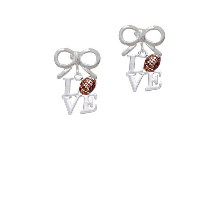 Love with Football Crystal Clip On Earrings Image 9