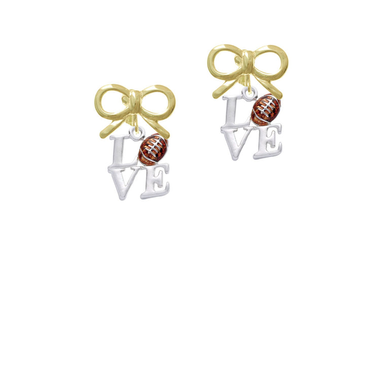 Love with Football Crystal Clip On Earrings Image 10