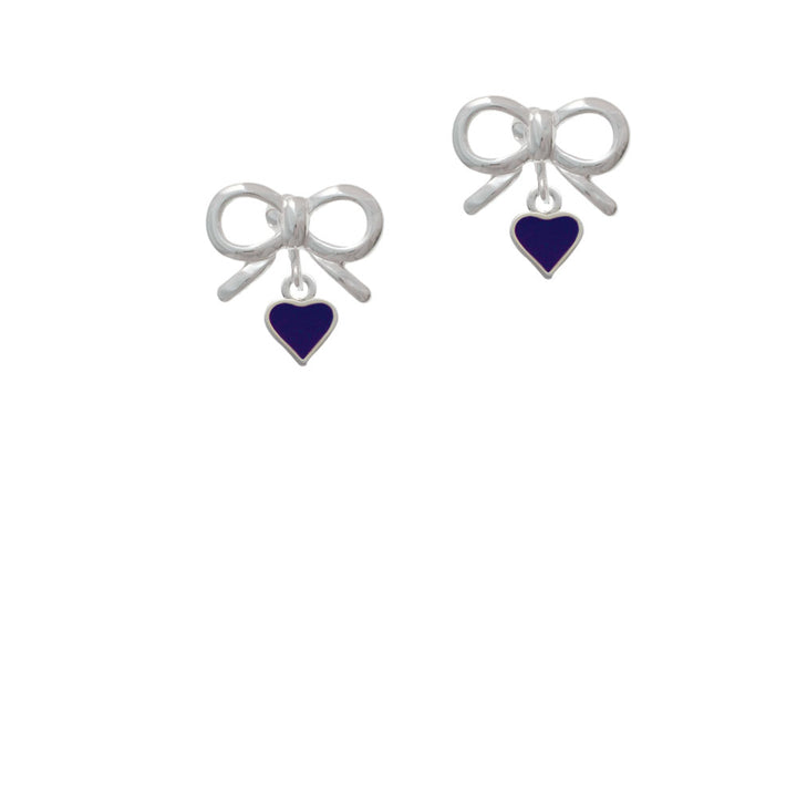 Mini Two Sided Purple Heart Crystal Clip On Earrings Image 9