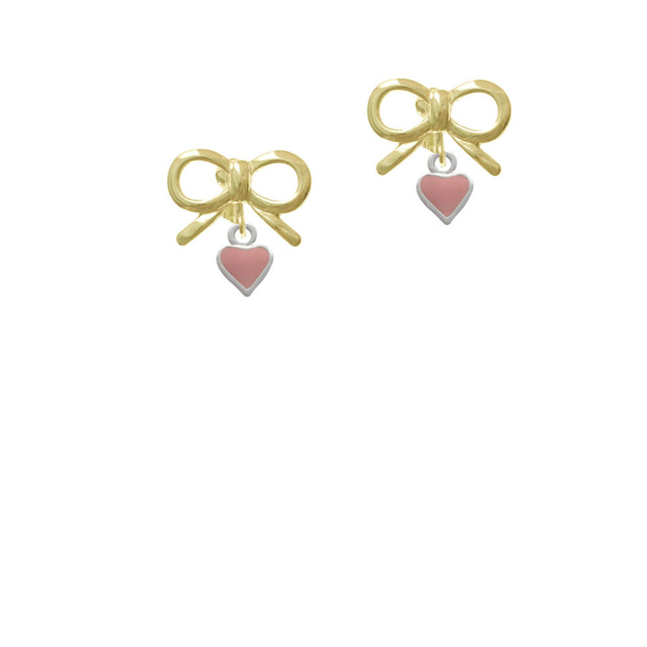 Mini Two Sided Pink Heart Crystal Clip On Earrings Image 10