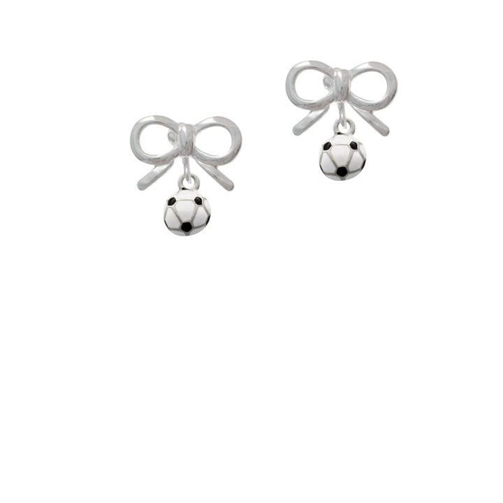 Mini Enamel Soccer ball Crystal Clip On Earrings Image 9