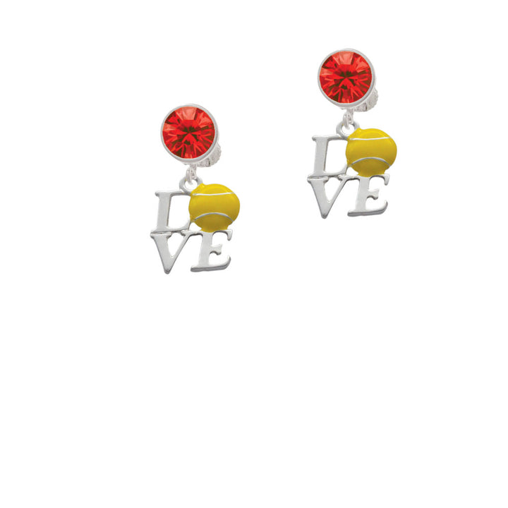 Love with Tennis Ball Crystal Clip On Earrings Image 4