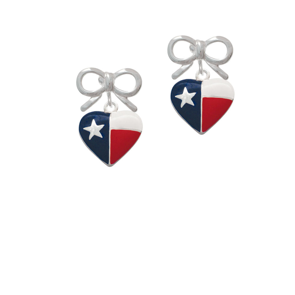 Texas Lone Star Heart Crystal Clip On Earrings Image 9