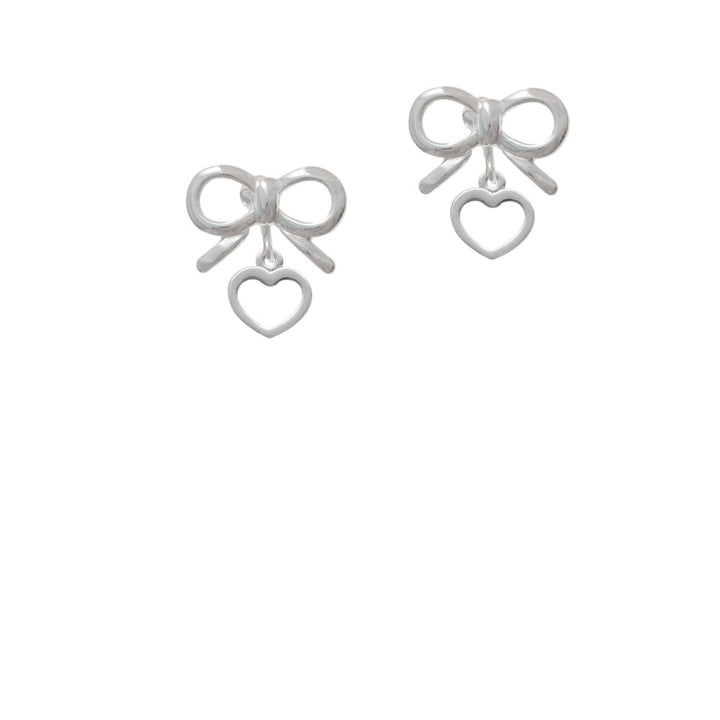 Mini Outline Heart Crystal Clip On Earrings Image 9