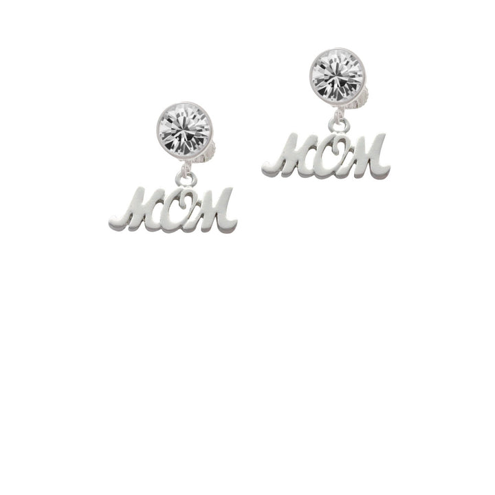 Mom Crystal Clip On Earrings Image 2