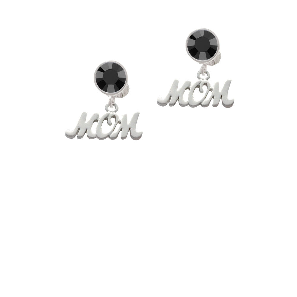 Mom Crystal Clip On Earrings Image 3