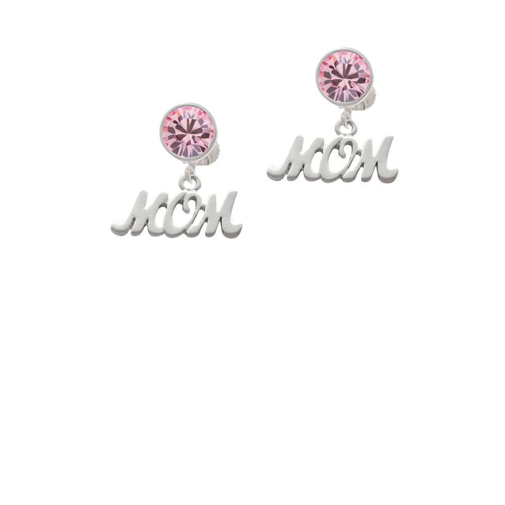 Mom Crystal Clip On Earrings Image 4