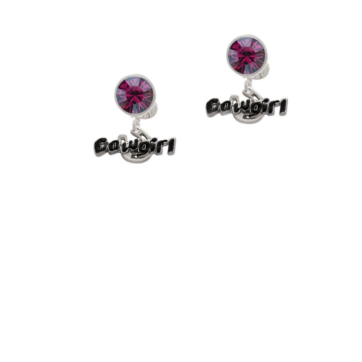 Black Cowgirl Crystal Clip On Earrings Image 1