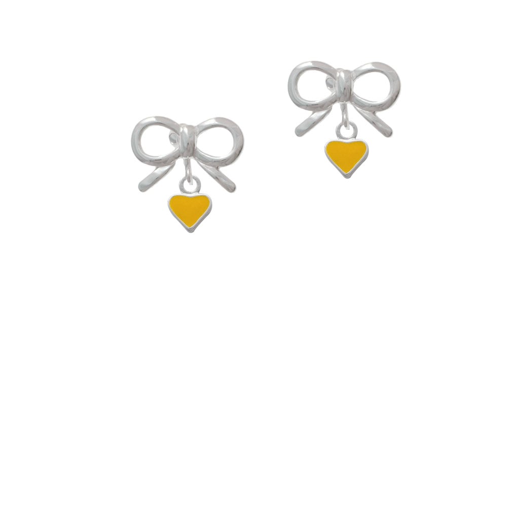 Mini Two Sided Yellow Heart Crystal Clip On Earrings Image 9