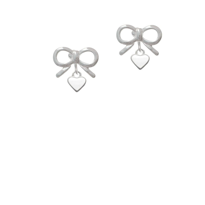 Mini Two Sided White Heart Crystal Clip On Earrings Image 9