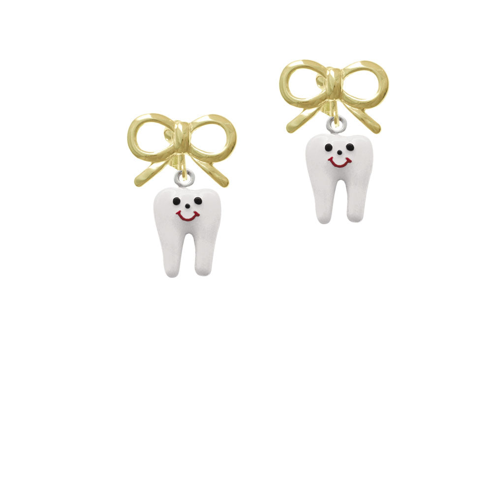 Enamel Tooth Crystal Clip On Earrings Image 10